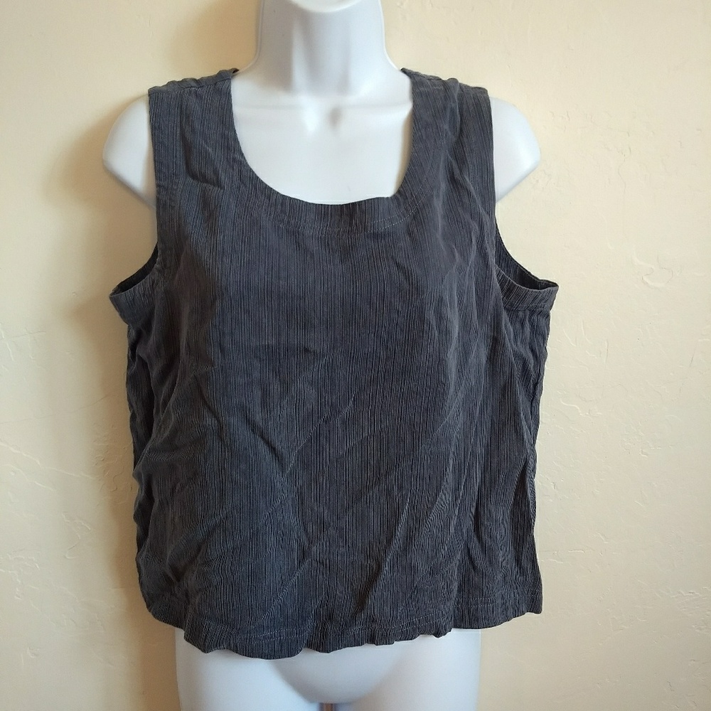 Coldwater Creek Ribbed Knit Tank Top Lyocell L
